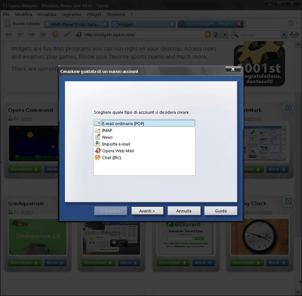 opera ha un client email